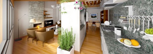 Vista zona salón y cocina